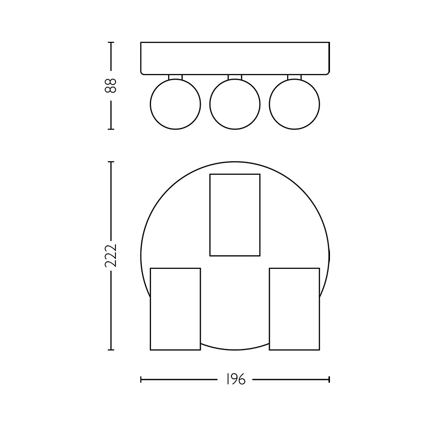 Philips - Foco para casa de banho IDRIS 3xGU10/5W/230V IP44 preto