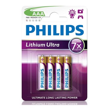 Philips FR03LB4A/10 - 4 pçs Célula de lítio AAA LITHIUM ULTRA 1,5V 800mAh