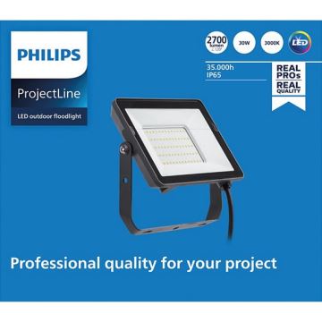 Philips - Holofote exterior LED PROJECTLINE LED/30W/230V IP65 3000K