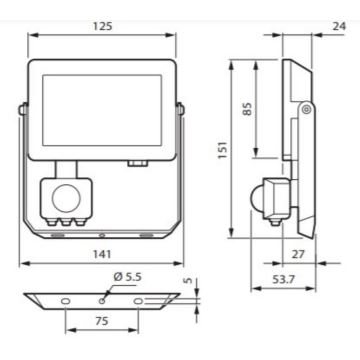 Philips - Holofote LED com sensor DECOFLOOD LED/20W/230V IP65