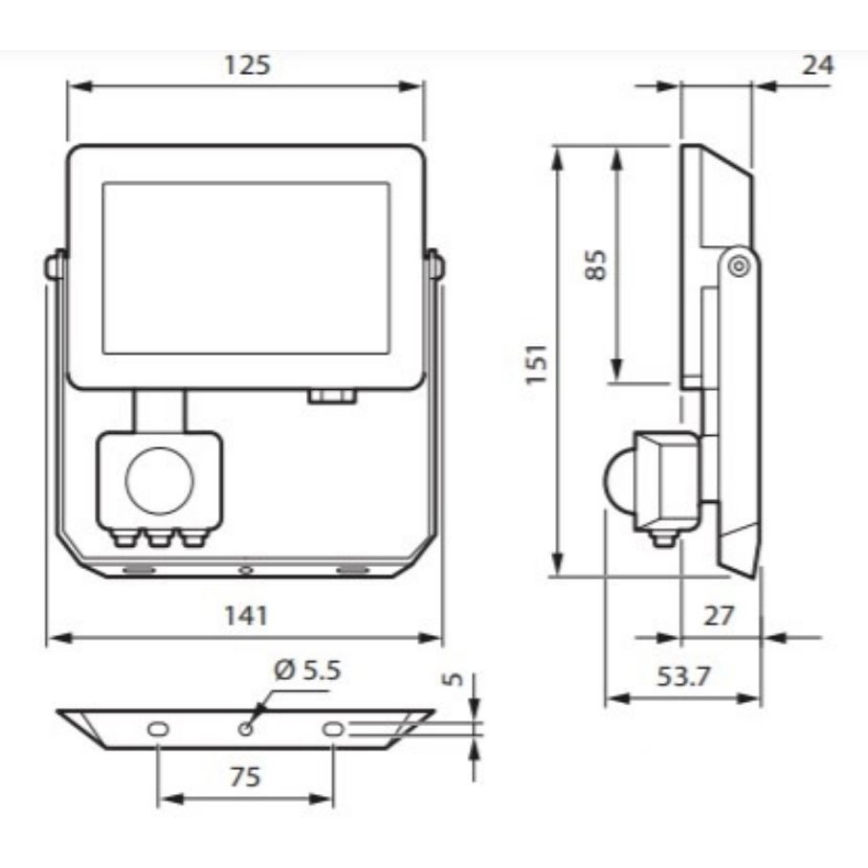 Philips - Holofote LED com sensor DECOFLOOD LED/20W/230V IP65