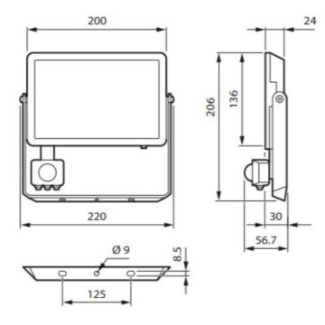 Philips - Holofote LED com sensor DECOFLOOD LED/50W/230V IP65