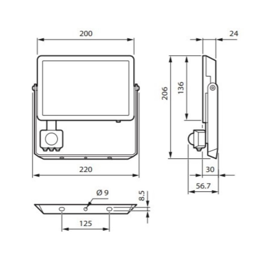 Philips - Holofote LED com sensor DECOFLOOD LED/50W/230V IP65