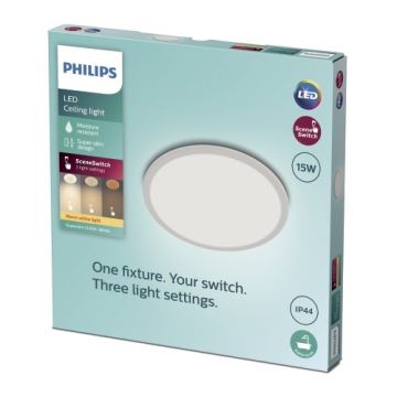 Philips - Iluminação de teto de casa de banho LED com regulação SCENE SWITCH LED/15W/230V IP44