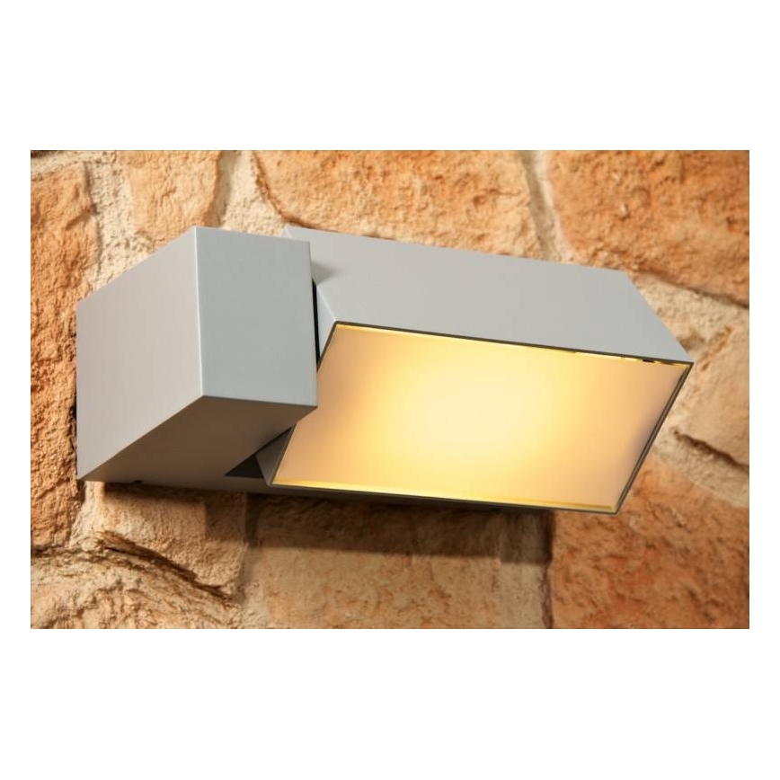 Philips - Iluminação de parede exterior BORDER 1xE27/23W/230V IP44 cinzenta