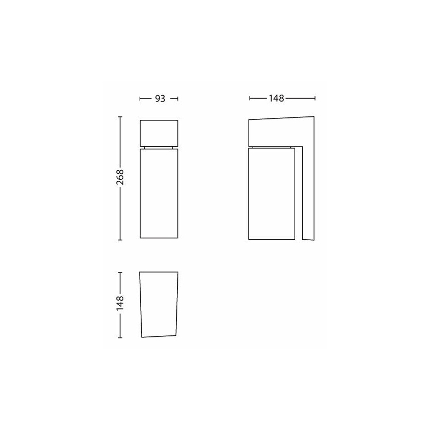 Philips - Iluminação de parede exterior BORDER 1xE27/23W/230V IP44 cinzenta