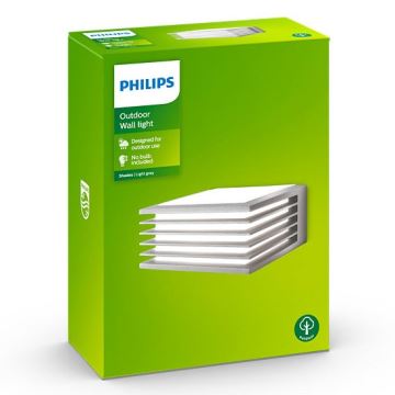 Philips - Iluminação de parede exterior SHADES 1xE27/15W/230V IP44 cinzenta