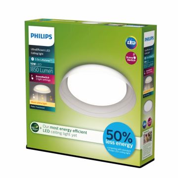 Philips - Iluminação de teto LED com regulação FLETA LED/10W/230V 2700K transparente