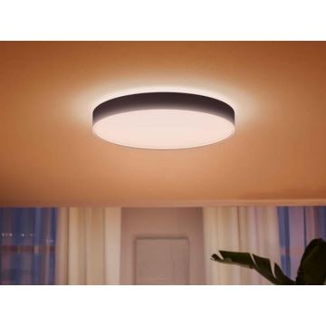 Philips - Iluminação de teto LED com regulação Hue LED/48W/230V 2200-6500K diâmetro 551 mm preto + controlo remoto