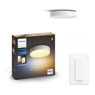 Philips - Iluminação de teto LED com regulação Hue LED/9,6W/230V 2200–6500K diâmetro 261 mm branco + controlo remoto