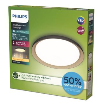 Philips - Iluminação de teto LED com regulação PEBBLO SCENE SWITCH LED/10W/230V 2700K preto