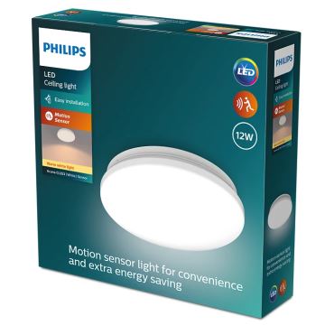 Philips - Iluminação de teto LED com sensor ACUNA LED/12W/230V 2700K