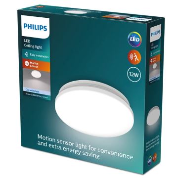 Philips - Iluminação de teto LED com sensor ACUNA LED/12W/230V 4000K