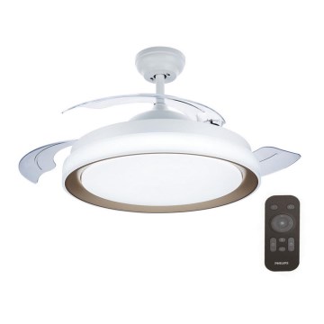 Philips-Iluminação de teto LED com ventoinha LED/35W/230V 5500/4000/2700K + comando dourado