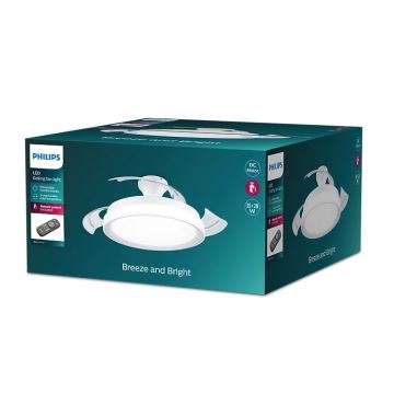 Philips - Iluminação de teto LED com uma ventoinha BLISS LED/35W/230V 5500/4000/2700K branco + comando