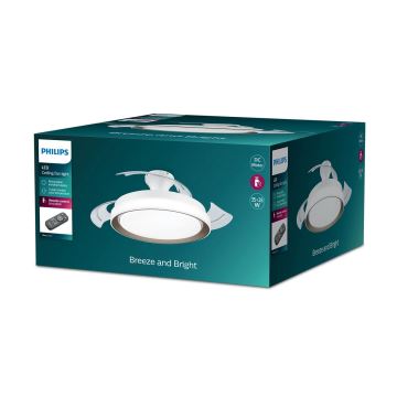 Philips-Iluminação de teto LED com ventoinha LED/35W/230V 5500/4000/2700K + comando dourado