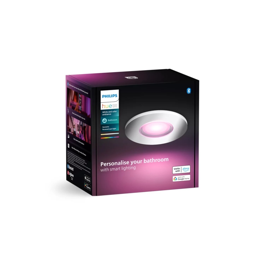 Philips - Foco de encastrar LED RGBW para casa de banho com regulação Hue XAMENTO 1xGU10/4,2W/230V 2000-6500K IP44