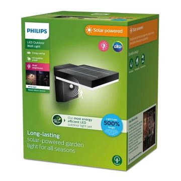 Philips - Iluminação solar de parede LED com sensor ZONAL LED/1,3W/3,7V IP44