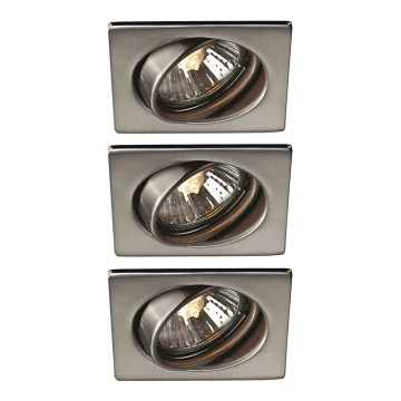 Philips Massive 59323/17/PN - CONJUNTO 3x Luz encastrada de casa de banho QUARTZ 1xGU10/50W/230V