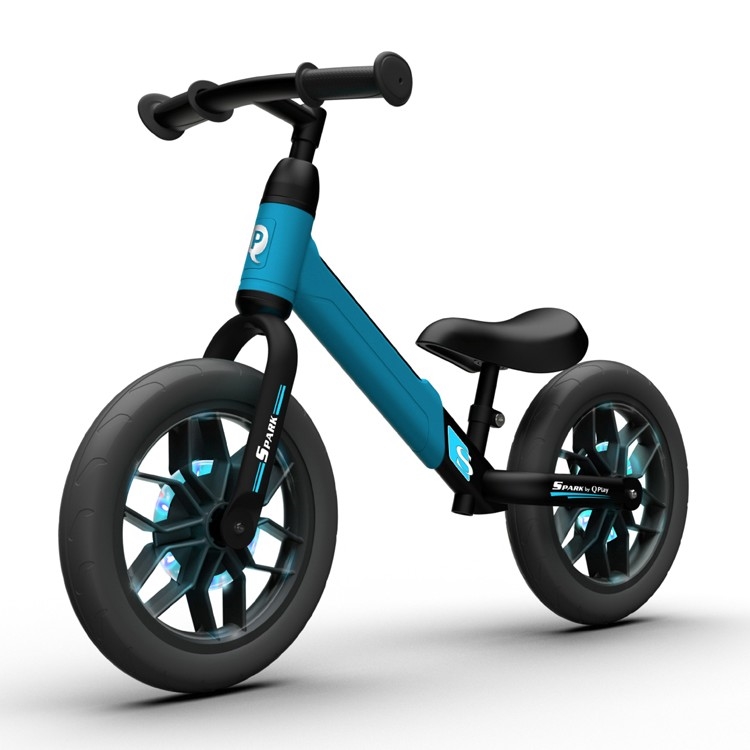 QPlay - Bicicleta de empurrar com LED iluminações sobre rodas SPARK azul