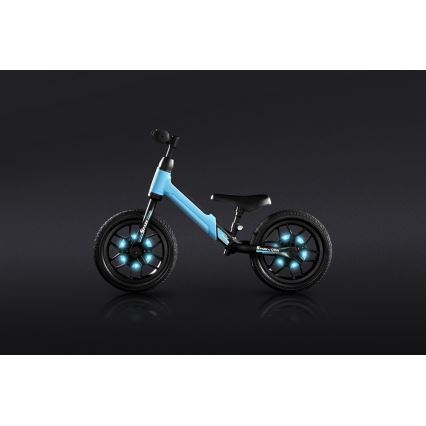 QPlay - Bicicleta de empurrar com LED iluminações sobre rodas SPARK azul