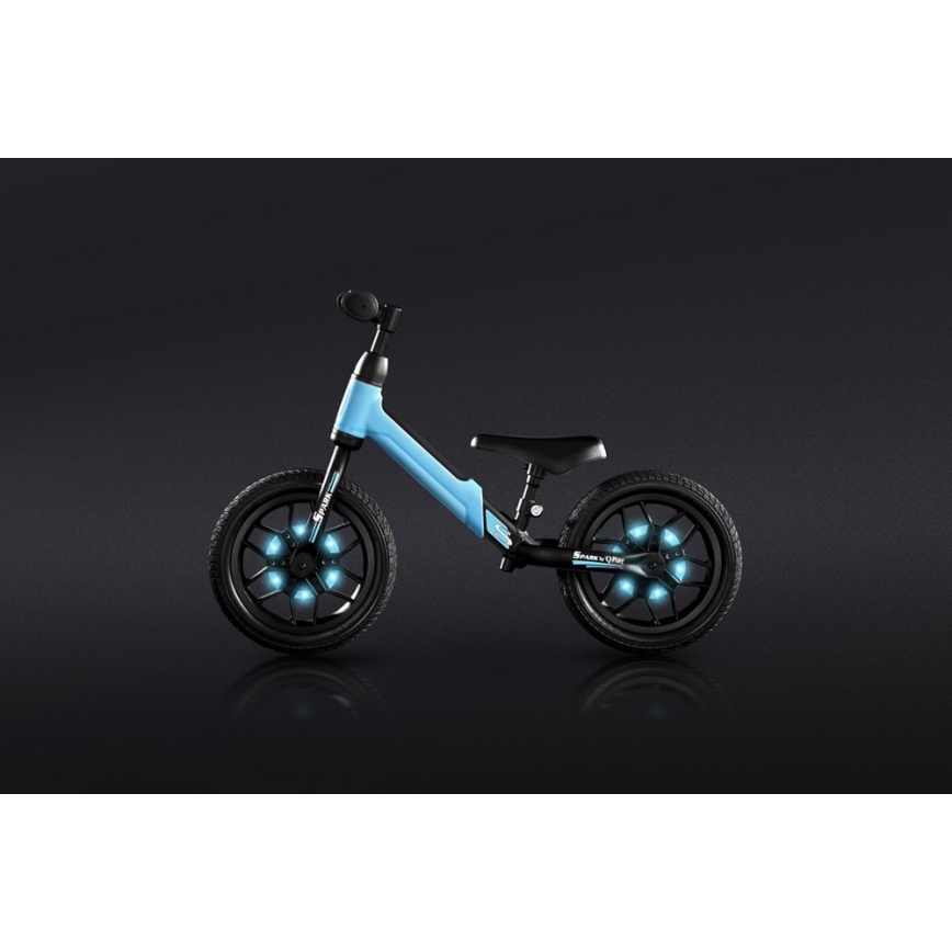 QPlay - Bicicleta de empurrar com LED iluminações sobre rodas SPARK azul