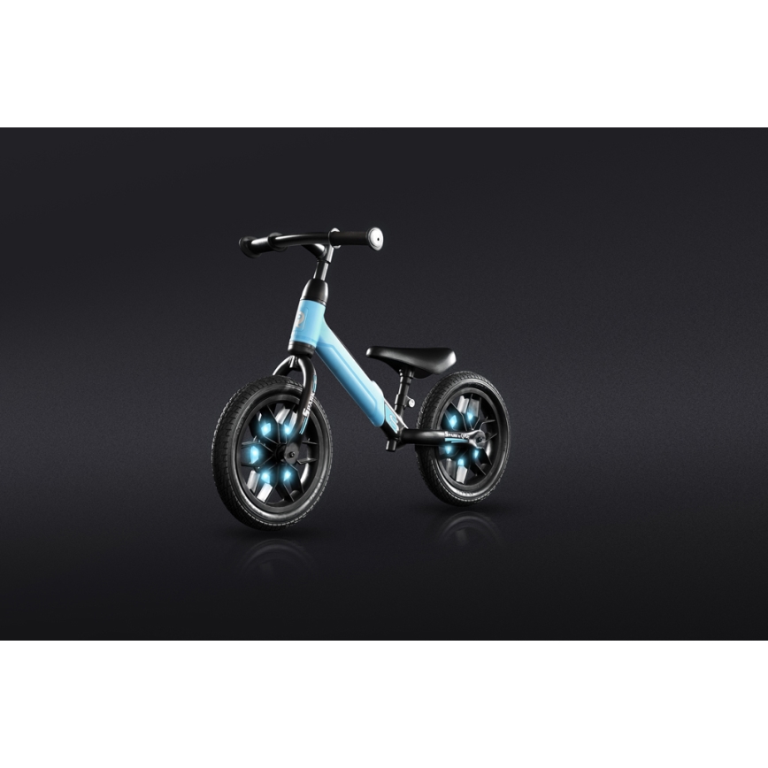 QPlay - Bicicleta de empurrar com LED iluminações sobre rodas SPARK azul