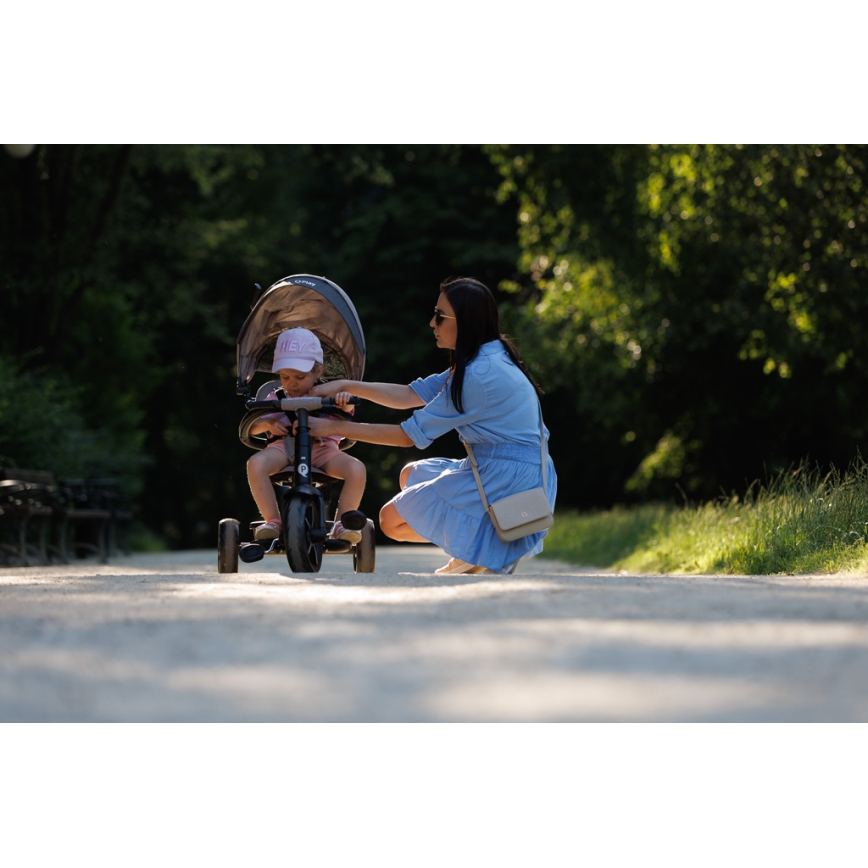 QPlay - Triciclo de criança 3em1 RITO STAR cinzento claro