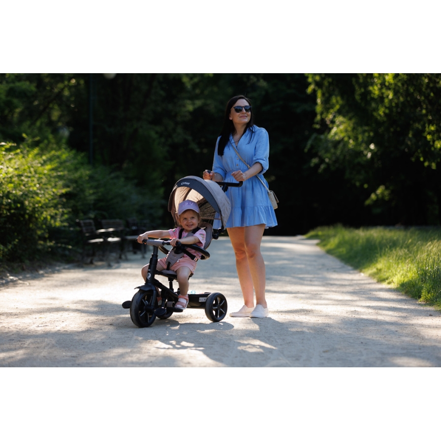 QPlay - Triciclo de criança 3em1 RITO STAR cinzento claro