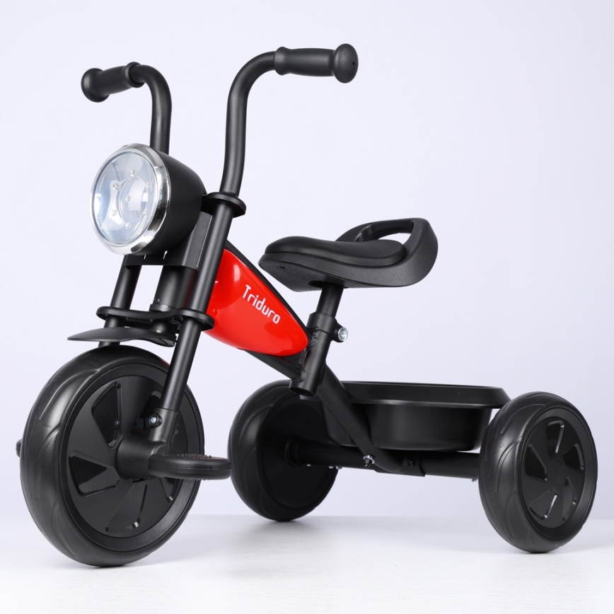 QPlay - Triciclo de criança TRIDURO preto/vermelho