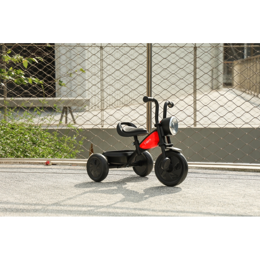 QPlay - Triciclo de criança TRIDURO preto/vermelho