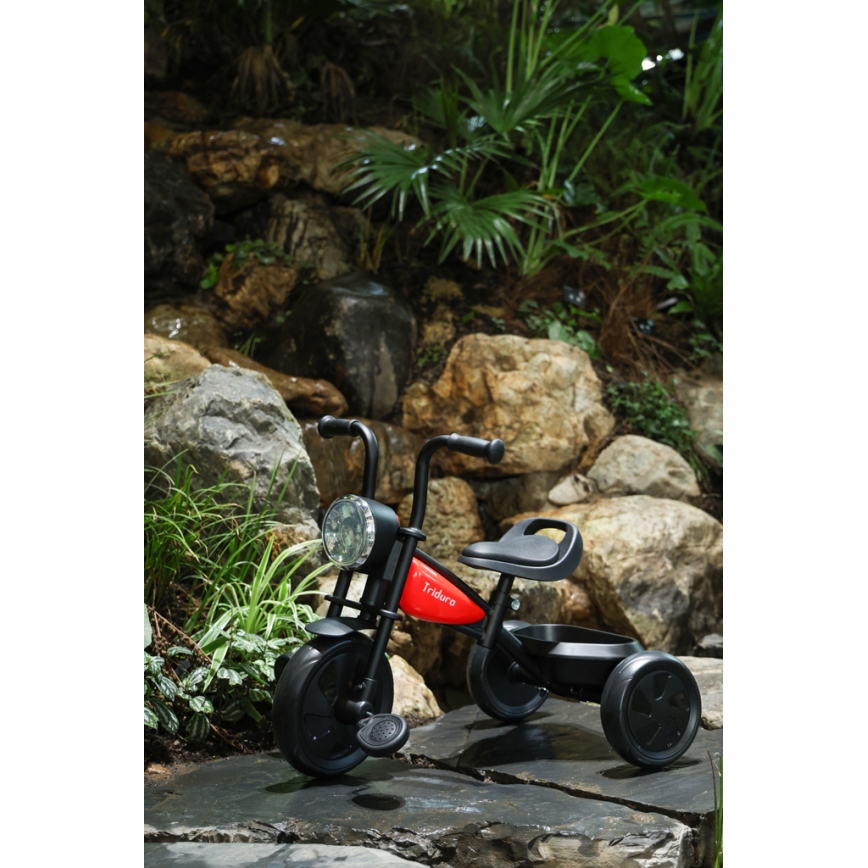 QPlay - Triciclo de criança TRIDURO preto/vermelho