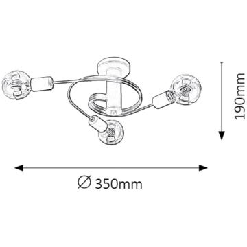 Rabalux - Candelabro integrado 5xE27/15W/230V preto antigo