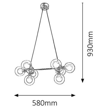 Rabalux 2624 - Candelabro BRIELLA 8xG9/28W