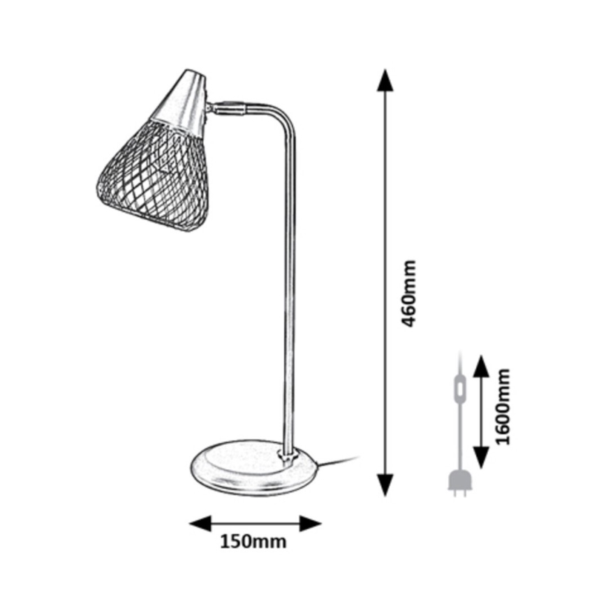 Rabalux - Candeeiro de mesa 1xE14/25W/230V cinzento