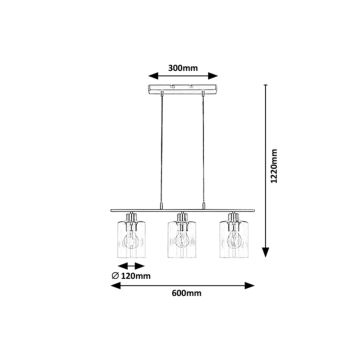 Rabalux - Candeeiro suspenso 3xE27/40W/230V