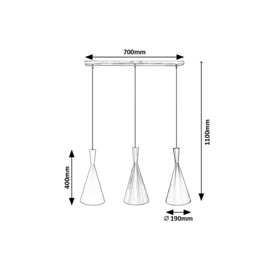 Rabalux - Candeeiro suspenso 3xE27/40W/230V