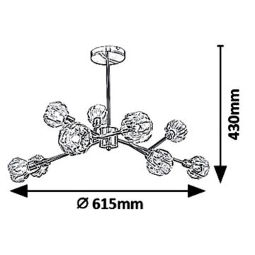 Rabalux 5395 - Candelabro pendente KASSIA 9xG9/5W/230V