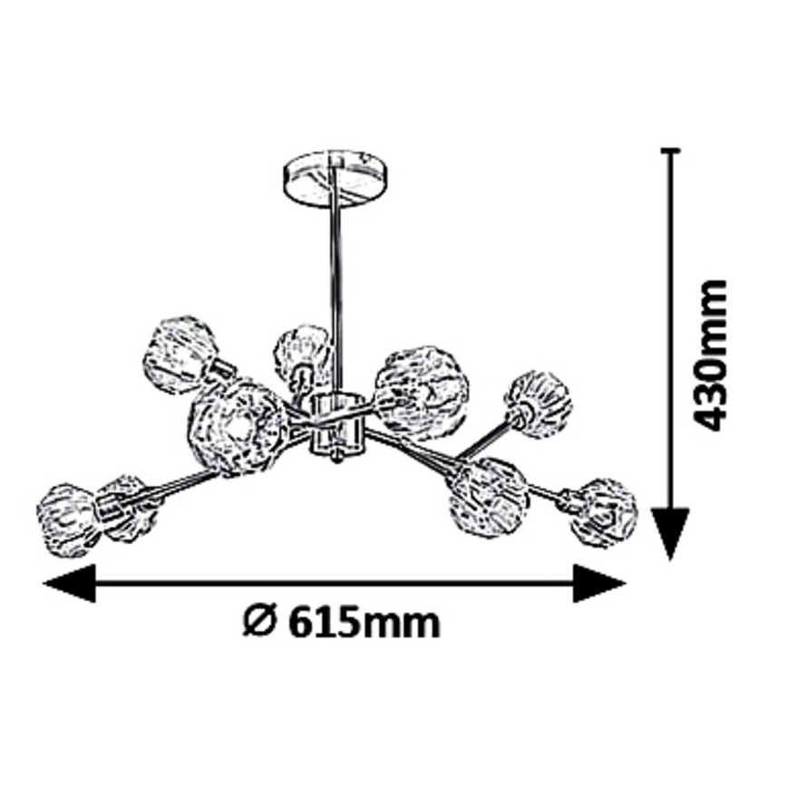 Rabalux 5395 - Candelabro pendente KASSIA 9xG9/5W/230V