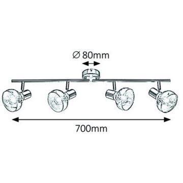 Rabalux 5559 - Foco HOLLY 4xE14/40W/230V cromo brilhante