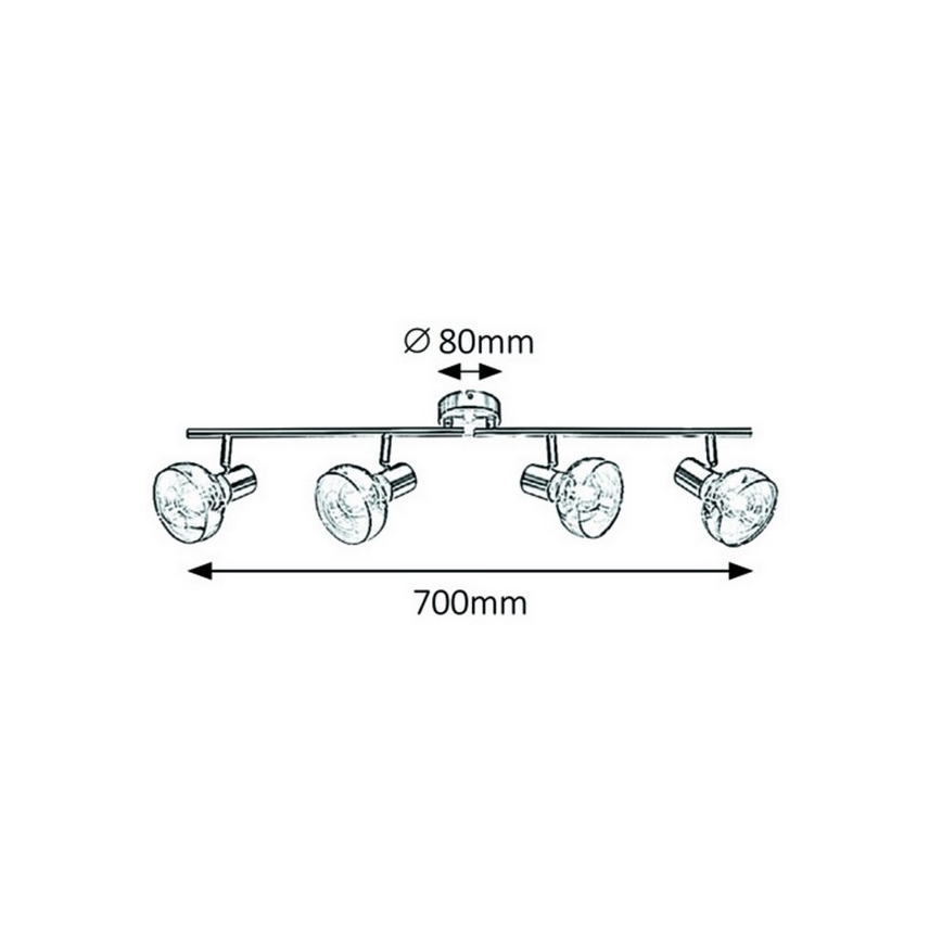 Rabalux 5559 - Foco HOLLY 4xE14/40W/230V cromo brilhante