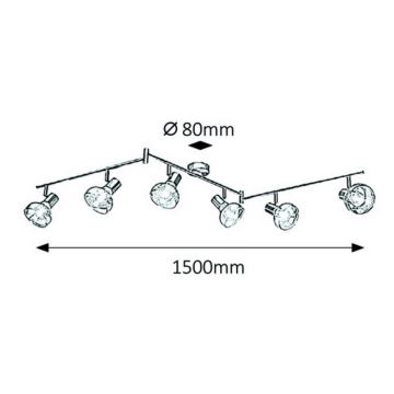 Rabalux 5562 - Foco HOLLY 6xE14/40W/230V cromo brilhante