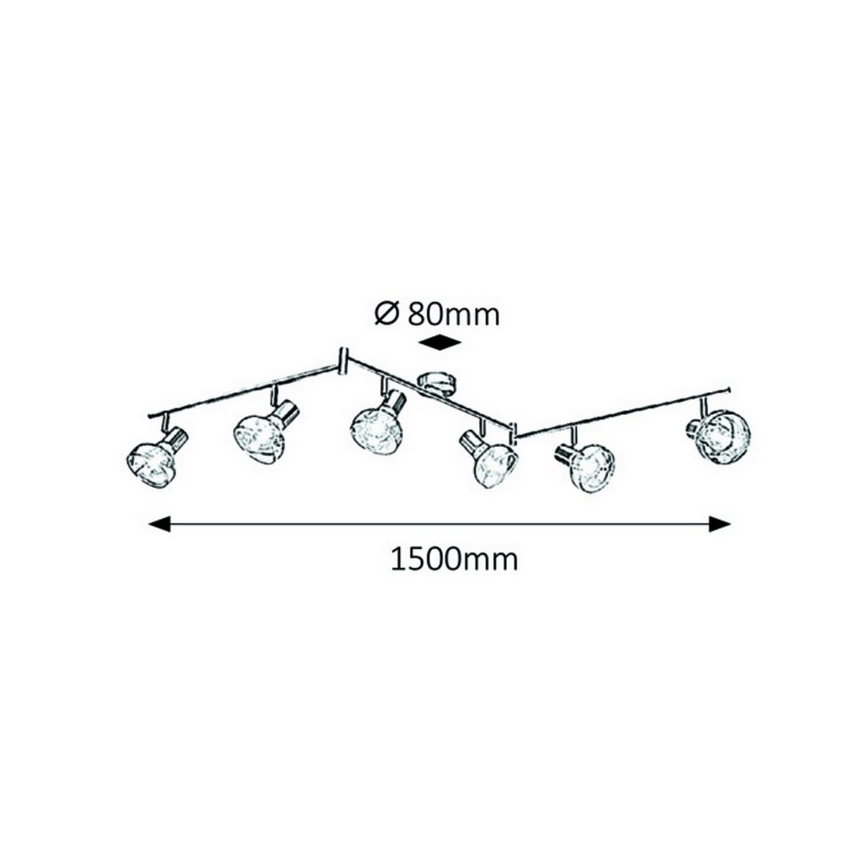 Rabalux 5562 - Foco HOLLY 6xE14/40W/230V cromo brilhante