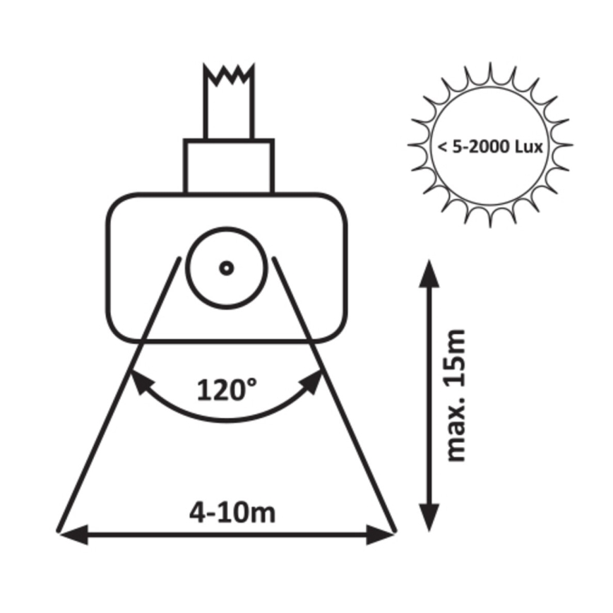 Rabalux - Holofote LED com sensor LED/30W/230V 4000K IP44 preto