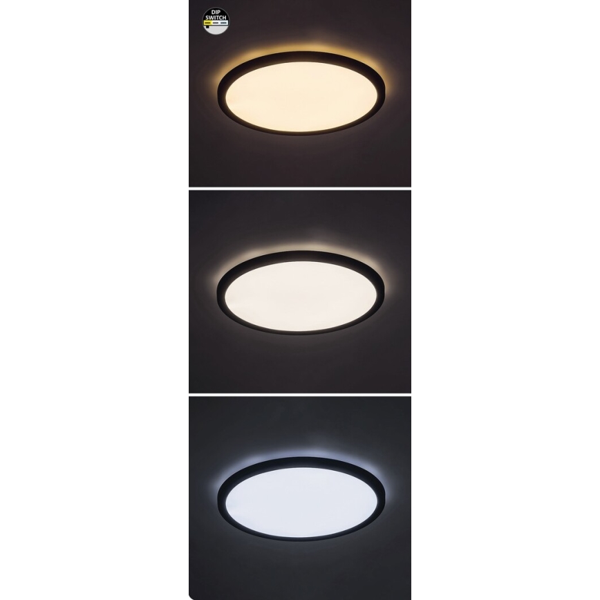 Rabalux - Iluminação de teto LED LED/36W/230V 3000/4000/6000K diâmetro 40 cm preto