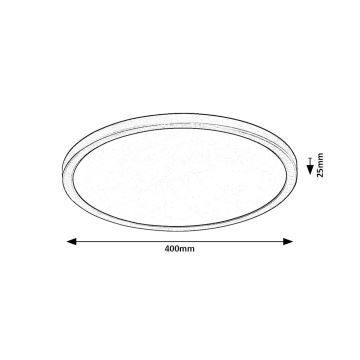 Rabalux - Iluminação de teto LED LED/36W/230V 3000/4000/6000K diâmetro 40 cm preto