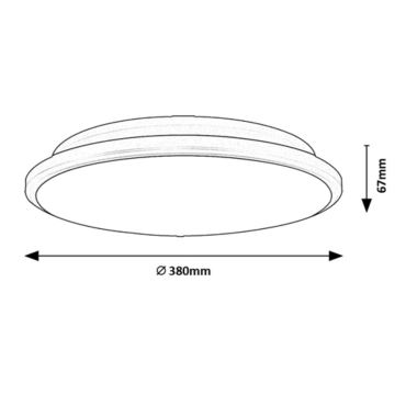 Rabalux - Iluminação de teto LED LED/24W/230V 3000K preto 38 cm