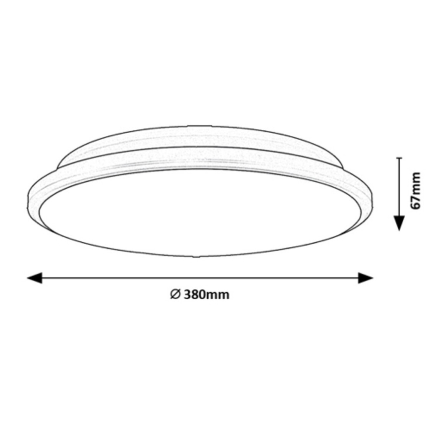 Rabalux - Iluminação de teto LED LED/24W/230V 3000K preto 38 cm