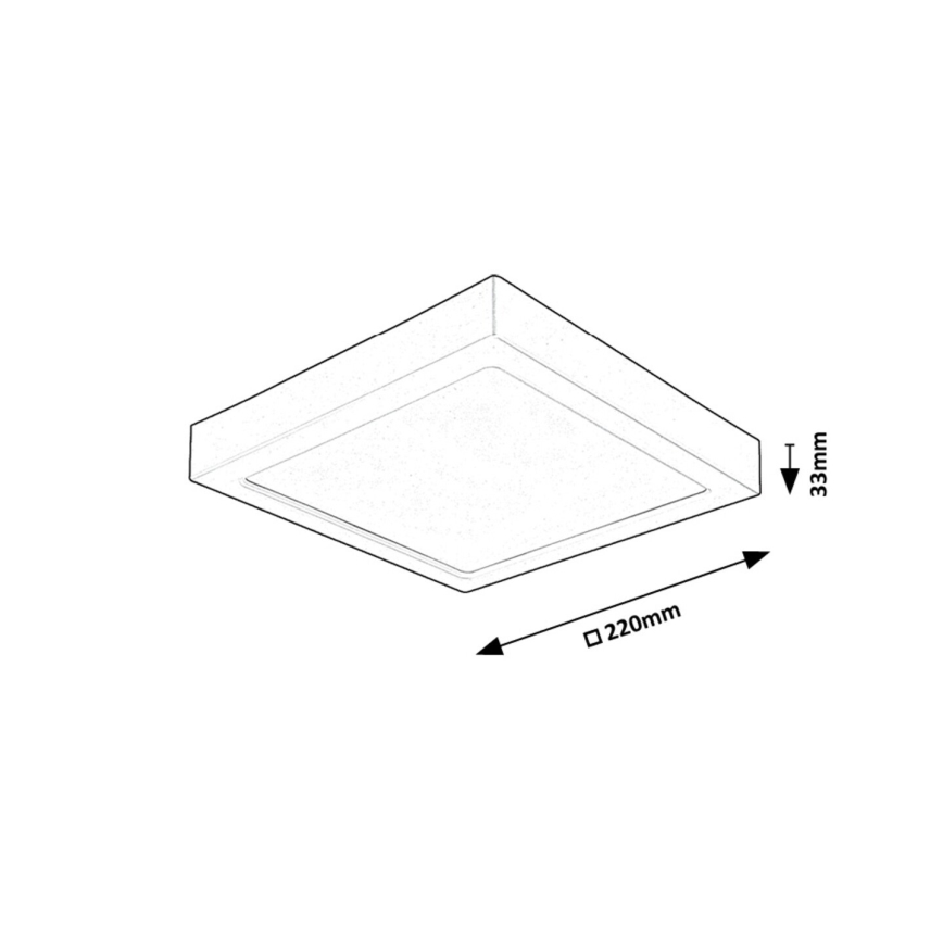 Rabalux - Iluminação de teto LED LED/24W/230V 4000K 22x22 cm preto