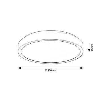 Rabalux - Iluminação de teto para casa de banho LED LED/36W/230V IP44 4000K diâmetro 35 cm preto